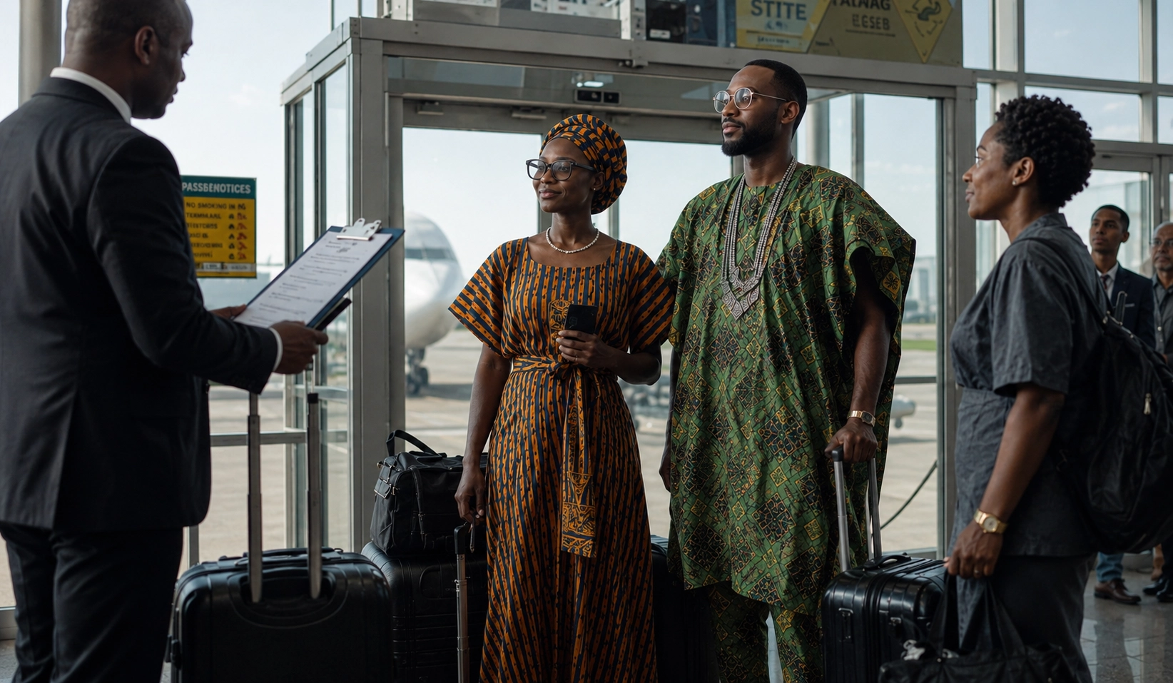 An airport welcome in Ghana